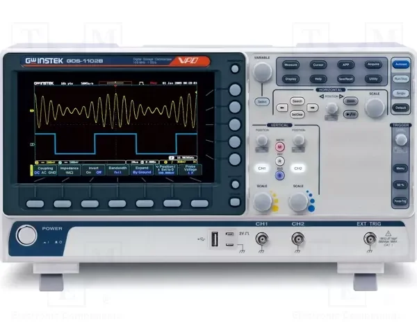 اسیلوسکوپ رومیزی GDS 1102B اینستک 100 مگاهرتز 2 کانال با نرخ نمونه برداری 1GSa/s